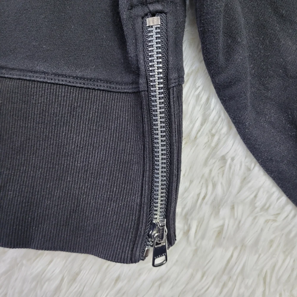 Varley Sweater Womens M Black Peached‎ Sweat Cotton Blend Ribbed Pullover